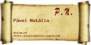 Pável Natália névjegykártya
